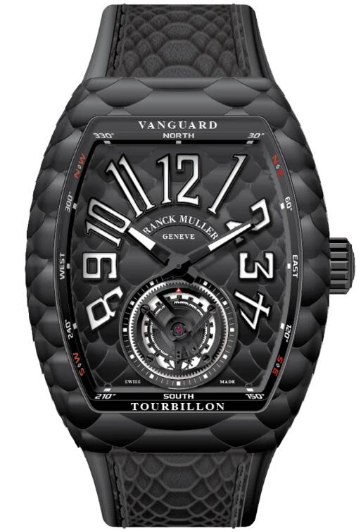 Buy Franck Muller Vanguard Cobra Black Stainless Steel Tourbillon Replica Watch for sale Cheap Price V 45 T BLK COBRA (NR) (AC) (COBRA NI BLC NR)